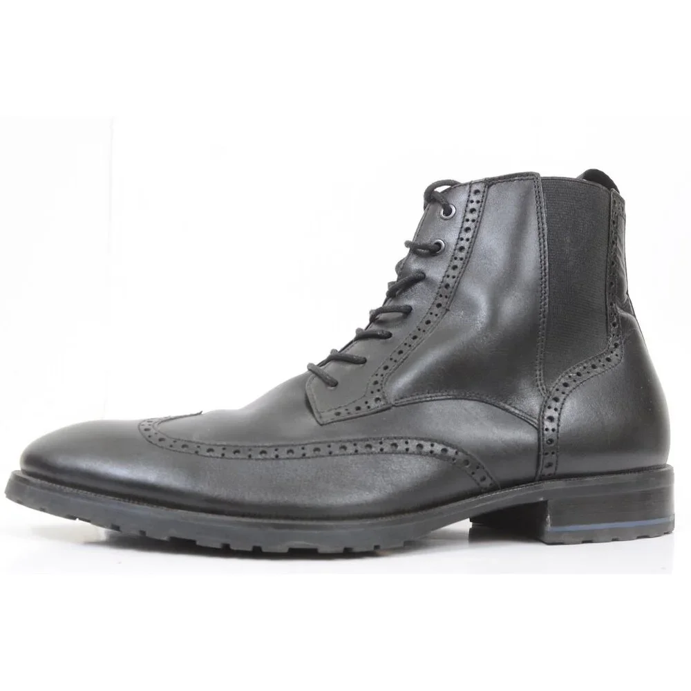 Aldo Toney Mens 10 Wingtip Black Leather Chukka Boot Preppy Business Dressy